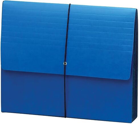 Smead Expanding Wallet, 5-1/4" Expansion, Flap and Cord Closure, Extra Wide Letter Size, Navy, 10 per Box (71122) in Kuwait