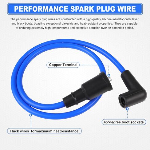 Spark Plug Wires Set Compatible with Chevy Suburban C1500/K1500 Express1500/2500/3500 Tahoe ;GMC Yukon C1500/K1500 Savana G1500/G2500/G3500; Escalade V8 5.0L 5.7L 1996-2002 9718Q in Kuwait