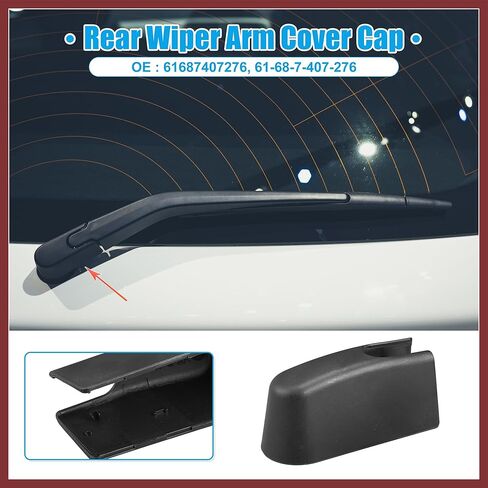 Rear Windshield Wiper Arm Nut Cover Cap Fit for BMW X3 2018-2024 No.61687407276 - Pack of 1 Black Replace Parts in Saudi Arabia