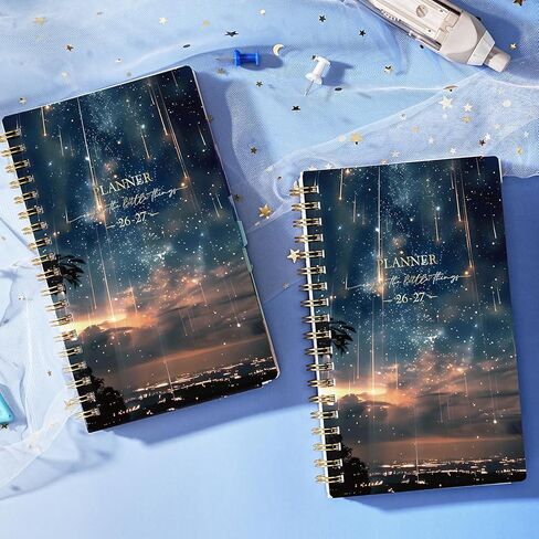 Pocket Calendar 2026-2027 - Pocket Planner 2026-2027, Jul. 2026 - Jun. 2027, 4.1'' × 6.8'', Weekly & Monthly Pocket Planner for Purse, Pocket Planner with 12 Colourful Monthly Tabs, Strong Twin-wire Binding, Galaxy Cover in Saudi Arabia