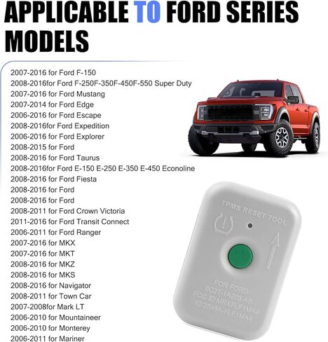 1 PC TPMS19 Tire Pressure Resetter, Fault Diagnosis TPMS Reset Sensor, OEM Part Number 8C2T-1A203-AB, Compatible with Ford F-150 F-250 F-350 F-450 F-550 Edge (White) in Kuwait