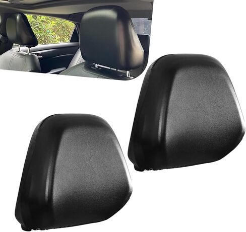 2 PCS Full Wrap Headrest Covers, Elasticity PU Anti-scratch Black Headrest Dust Cover, Portable Washable Seat Head Rest Protector, Universal for Most Cars (Small) in Saudi Arabia