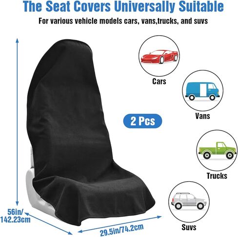 2PCS car seat Cover Non-Slip Universal car seat Towel Front Seats Cars Seats Cover for Front Bucket Seatss Protectors Fronts seatss Covers Waterproof and Sweatproof Fits Cars,SUV,Trucks in Kuwait