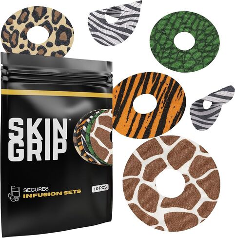 رقع لاصقة عالمية من Skin Grip لمضخات CGM ومضخات الأنسولين (عبوة من 20 قطعة)، فتحة مقاس 0.8 بوصة، مقاومة للماء والعرق لمدة 10-14 يومًا، شريط لاصق مقطوع مسبقًا (عبوة باستيل) in Kuwait