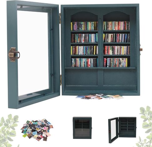 Anxiety Bookshelf, Mini Books Display for Stress Relief, Small Decorative Miniature Library for Book Lovers,Family and Friend Gift (Black) in Saudi Arabia