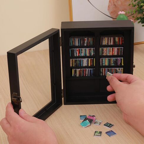 Anxiety Bookshelf, Mini Books Display for Stress Relief, Small Decorative Miniature Library for Book Lovers,Family and Friend Gift (Black) in Saudi Arabia