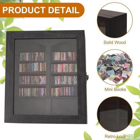 Anxiety Bookshelf, Mini Books Display for Stress Relief, Small Decorative Miniature Library for Book Lovers,Family and Friend Gift (Black) in Saudi Arabia