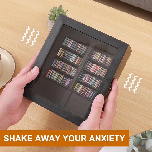 Anxiety Bookshelf, Mini Books Display for Stress Relief, Small Decorative Miniature Library for Book Lovers,Family and Friend Gift (Black) in Saudi Arabia