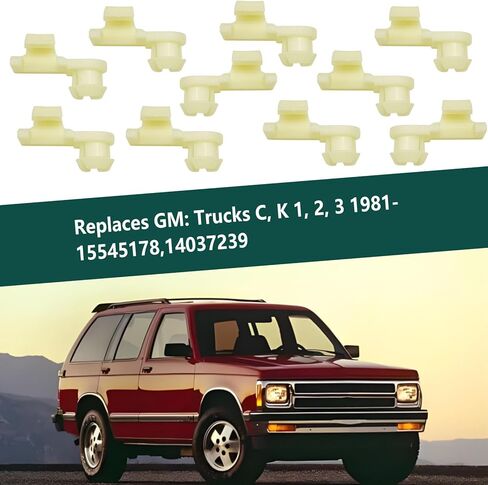 10 قطع مشبك قضيب الباب الخلفي متوافق مع شاحنات GM Chevy GMC 1500 2500 3500 Sonoma C/K Series Pickups 3/16" مشبك التجنيب OEM 15545178 14037239 in Saudi Arabia