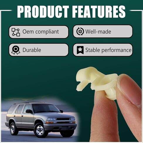 10 قطع مشبك قضيب الباب الخلفي متوافق مع شاحنات GM Chevy GMC 1500 2500 3500 Sonoma C/K Series Pickups 3/16" مشبك التجنيب OEM 15545178 14037239 in Saudi Arabia