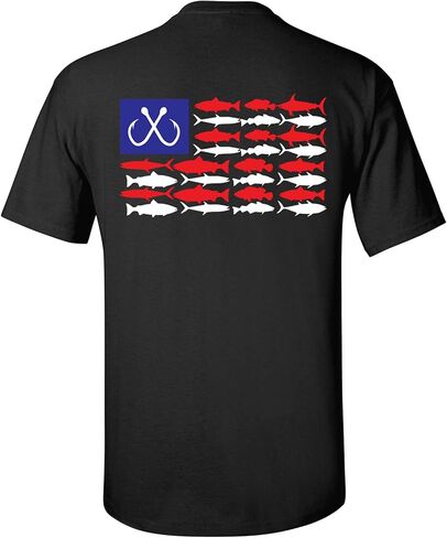 Patriotic Salt Water Fish American Flag USA Saltwater Fishing Outdoors Men's Short Sleeve T-Shirt in Saudi Arabia