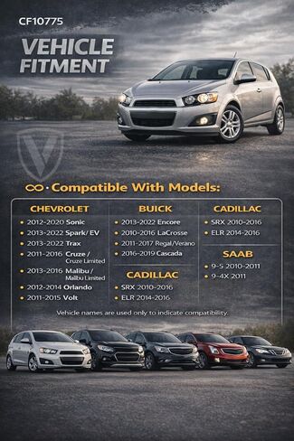 CF10775 Cabin Air Filter for Smooth Airflow & H11-Grade Filtration, Fit for Chevy Cruze 2011-2015, Sonic 2012-2020, Spark 2013-2022, Trax Encore Malibu LaCrosse Regal - Skyblue Composite Media in Kuwait