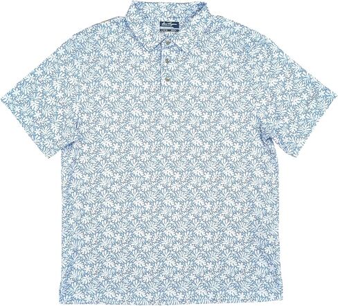 قميص بولو للجولف بأكمام قصيرة وأكمام قصيرة من Ben Hogan للرجال باللون الأبيض والأزرق in Kuwait