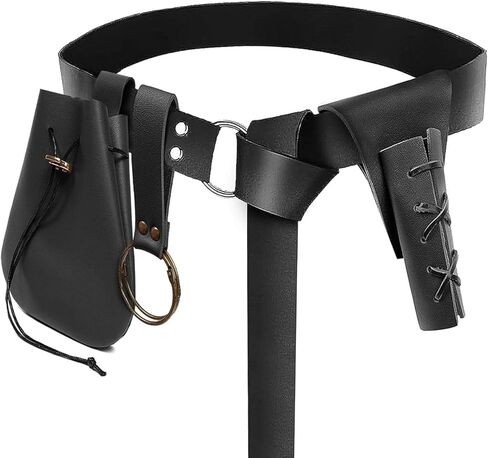 4 قطعة جلد القرون الوسطى السيف الضفدع خنجر حامل حزام سيف ذو حدين Scabbard فايكنغ فارس عصر النهضة حزام الحقيبة هالوين زي in Kuwait