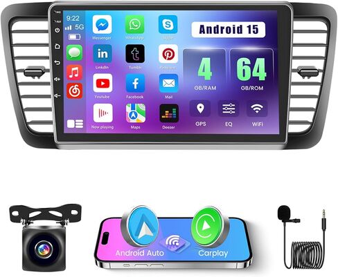 2+64G Android 13 CarPlay Car Stereo Radio for Subaru Legacy Outback 2003-2009, 9'' HD Touch Screen Compatible with Android Auto, AHD Backup Camera, Mirror Link, GPS, WiFi, FM RDS in Saudi Arabia