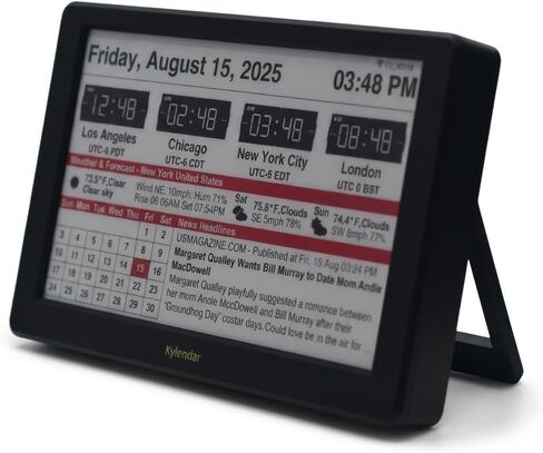Intelevia 7-Inch Wi-Fi Smart Calendar, E-Paper Digital Desktop Display for Weather, News & World Clock, Minimalist Eye-Caring Electronic Ink Calendar for Students & Office - White in Saudi Arabia