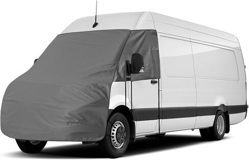 غطاء مظلة للزجاج الأمامي والمحرك متوافق مع 2019-2026 Benz Sprinter، للحماية من الأشعة فوق البنفسجية ودرع الخصوصية، رمادي مع فتحات مرآة in Kuwait