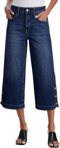 SHEWIN Women Stretch Wide Leg Jeans Ankle Capri Comfort Jean 2026 in Saudi Arabia