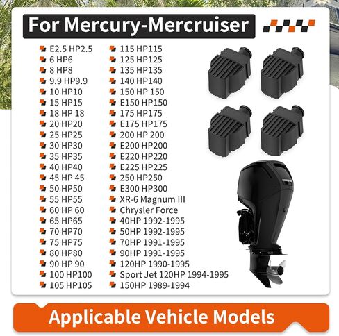4Pcs Ignition Coil for Mercury-Mercruiser 2-Storker 6-300HP Chrysler Force 40-150HP Outboard Boat 339-832757A4 in Saudi Arabia