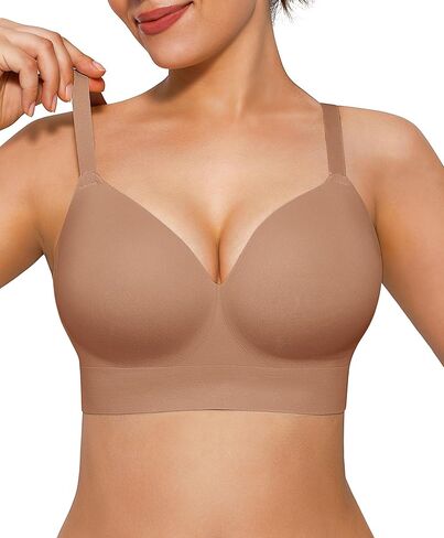 Popilush Bras for Women No Underwire Seamless Wireless Support Bra Full Coverage Comfort T Shirt Bralette in Saudi Arabia