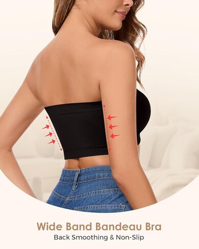 Strapless Bra for Women Front Closure Non-Slip Wireless Bandeau Bra Padded Bandeau Tube Top 2026 in Saudi Arabia