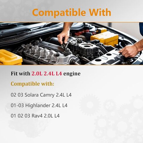 "Upgrade Set Of 4 Fuel Injectors 12 Holes 4Pcs,Compatible with 2002-2003 Toyota Camry Solara,01-03 Highlander Rav4, 2.0L 2.4 L4 Engine, Replace# 23250-0H010 23209-28020 in Saudi Arabia
