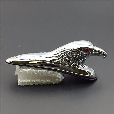 XKMT-Chrome Front Fender Bonnet Eagle Head with Red Eyes [B01B269DYY] in Saudi Arabia