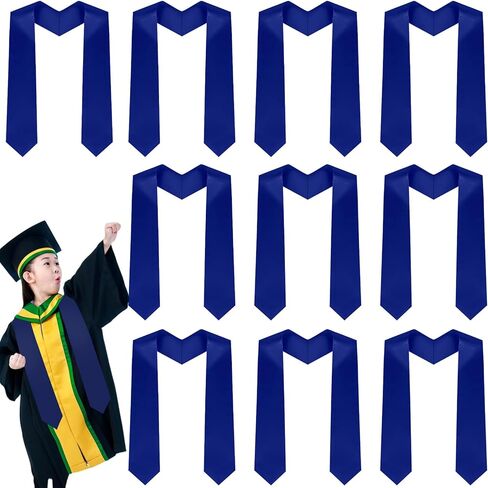 10 Pack Kid Graduation Stole 49'' Unisex Kindergarten Plain Honor Stole Sash Satin Graduation Supplies in Kuwait