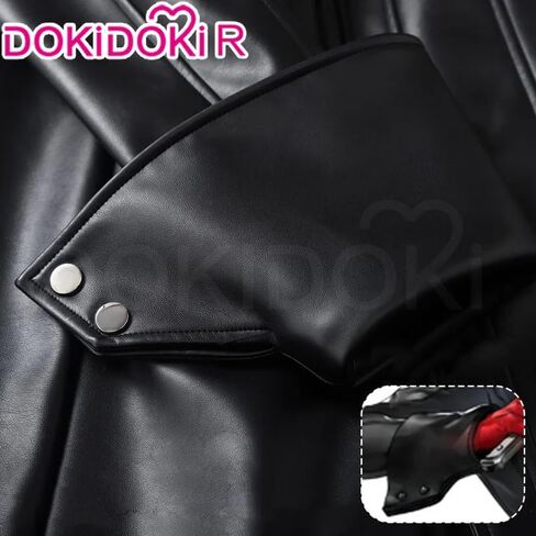كيرا كيرا أنيمي تأثيري حلي Doki-R معطف قوطي موحد المهوس معركة البدلة السوداء الكاحل طول زي الهالوين in Saudi Arabia