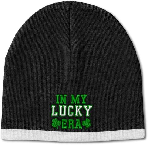 قبعة صغيرة مخصصة للرجال والنساء في My Lucky Era Shamrock St Patrick's Winter Beanie أكريليك مقاس واحد in Saudi Arabia