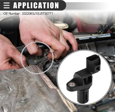 Motoforti CPS Sensor, Engine Camshaft Position Sensor, for Mitsubishi Lancer 2004-2006, ABS, Metal, No.33220-63J10, Black in Saudi Arabia