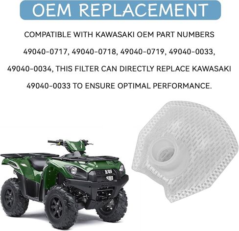مجموعة فلتر مصفاة مضخة الوقود، متوافقة مع Kawasaki Teryx 750 800 Brute Force 750 Mule 4000 4010، فلتر الوقود Kawasaki يستبدل 49040-0717 15420-05H00 49040-0719 49040-0033 in Kuwait