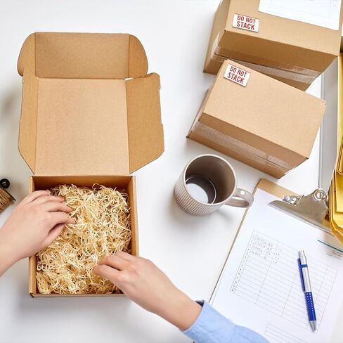 StickerJet Do Not Stack Stickers – 4"x6" Roll Labels, 500 Count – Easy Peel & Stick, Premium Paper – Self-Adhesive Labels for Shipping, Handling, and Moving Boxes – Made in USA in Kuwait