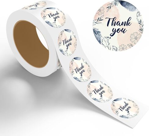 StickerJet Thank You Stickers Roll – 2"x2" Round Labels, 500 Stickers– Easy Peel & Stick, Premium Paper, Made in USA – Self-Adhesive for Packaging, Envelopes, and Gifts in Kuwait