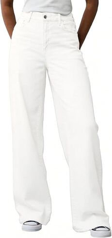 Women's Wide Leg Jeans High Waisted Baggy Straight Leg Loose Stretchy Casual Denim Pants in Saudi Arabia