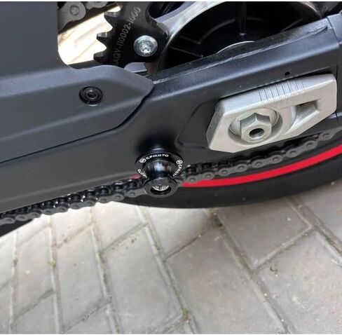 بكرات ذراع التأرجح للدراجة النارية - ألومنيوم CNC، بكرات حامل خلفي M8 مناسبة لـ Kawasaki Ninja 400 500 650 ZX6R ZX10R ZX4R ZH2 Z900 Eliminator 500 (أسود) in Kuwait