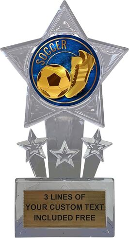 جوائز Express Medals لبطولة كرة القدم من الأكريليك الشفاف مقاس 6.5 بوصة (عبوة من 12 قطعة) in Kuwait