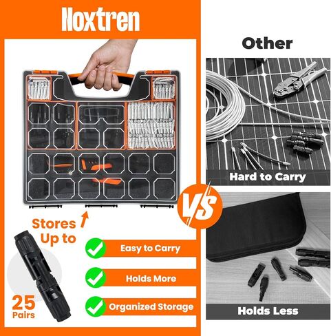 مجموعة أدوات تجعيد الطاقة الشمسية مكونة من 30 قطعة - أداة تجعيد، وقشارة أسلاك، و25 زوجًا من موصلات الطاقة الشمسية، وحقيبة سفر، ومفتاحي ربط لتجميع كابلات الألواح الشمسية in Kuwait