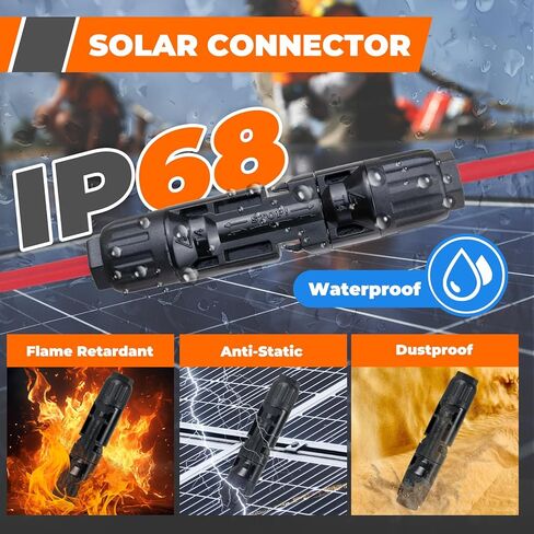 مجموعة أدوات تجعيد الطاقة الشمسية مكونة من 30 قطعة - أداة تجعيد، وقشارة أسلاك، و25 زوجًا من موصلات الطاقة الشمسية، وحقيبة سفر، ومفتاحي ربط لتجميع كابلات الألواح الشمسية in Kuwait