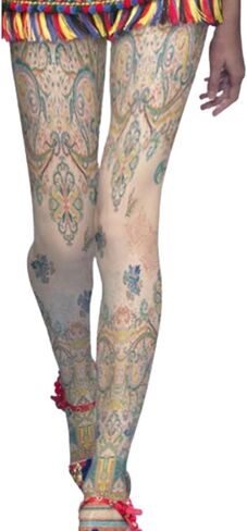 Fashion Show Women's Patterned Tights with Designs Vintage Ethnic Tattoo Pantyhose Velvet Stockings in Saudi Arabia