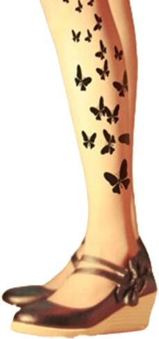 Premium Cotton Patterned Tights for Women with Designs Mock Tattoo Plus Size Nude Pantyhose Sheer Stockings in Saudi Arabia