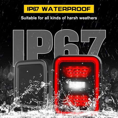 LED Tail Lights Assembly compatible with Jeep Gladiator JT 2020-2025 Accessories, Rear Brake Stop Lights Turn Signal Reverse Lights 2021 2022 2023 2024, Black Housing Smoke Lens, Pair in Saudi Arabia