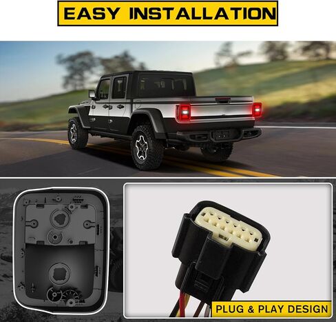 LED Tail Lights Assembly compatible with Jeep Gladiator JT 2020-2025 Accessories, Rear Brake Stop Lights Turn Signal Reverse Lights 2021 2022 2023 2024, Black Housing Smoke Lens, Pair in Saudi Arabia