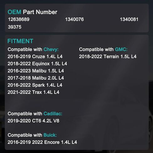12638689 مجموعة شداد الحزام مع بكرة لسيارة Chevy Equinox 2018-2022، Cruise 2016-2019، Malibu 2016-2023، Trax 2021-2022، Spark 2016-2022، لـ Buick Encore، لـ Cadillac CT6، لـ GMC Terrain 39375 in Saudi Arabia