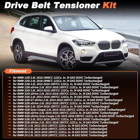 90K-39191 طقم محرك الحزام الأفعواني مع الموتر لسيارات BMW Z4 X1 X3 X4 طقم شداد الحزام لسيارات BMW 120i 220i 228i 320i 328i 428i 528i 2.0L 2012-2018 6PK1000 in Saudi Arabia