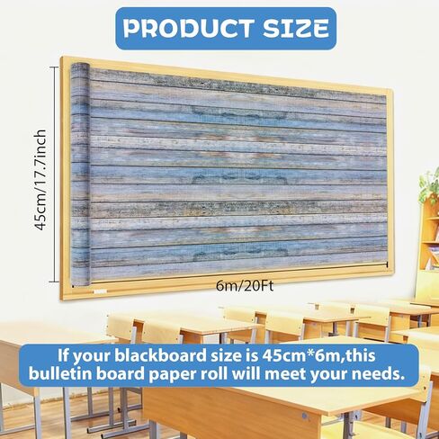 Qyeahkj 17.7in x 20ft Bulletin Board Paper Roll Bulletin Board Background Paper Fade Resistant Classroom Decoration Poster Art Craft Home Wall Education Decor Supplies Patterned Wood Grain in Saudi Arabia