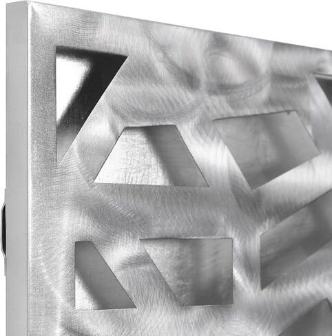 Empire Art Direct Enigma 3D منحوتة فولاذية مصقولة، لوحة فنية جدارية معدنية مجردة مع ورقة فضية، جاهزة للتعليق، غرفة المعيشة، غرفة النوم والمكتب، فضي، 72 بوصة × 22 بوصة in Saudi Arabia