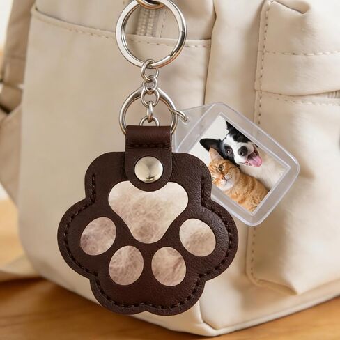 3 قطع من سلسلة مفاتيح مخالب لشعر الكلب مع مجلد صور، حامل مفاتيح لجمع جلد على شكل شعر قط كلب، سلسلة مفاتيح مصنوعة يدويًا كهدية تذكارية للحيوانات الأليفة (إطار 25 مم × 35 مم) in Kuwait