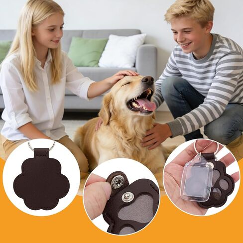 3 قطع من سلسلة مفاتيح مخالب لشعر الكلب مع مجلد صور، حامل مفاتيح لجمع جلد على شكل شعر قط كلب، سلسلة مفاتيح مصنوعة يدويًا كهدية تذكارية للحيوانات الأليفة (إطار 25 مم × 35 مم) in Kuwait