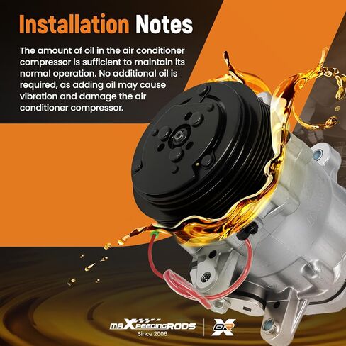 maXpeedingrods A/C Compressor with Clutch for Sanden SD7 Style 6-Groove Serpentine Belt Black HC5005BK in Saudi Arabia